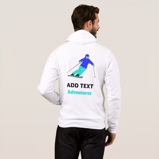 Pull À Capuche Skier Ski De Neige Personnalisé (Dos entier)