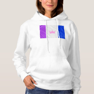 Pull À Capuche SlipperyJoe drag drapeau de fierté violet blanc bl
