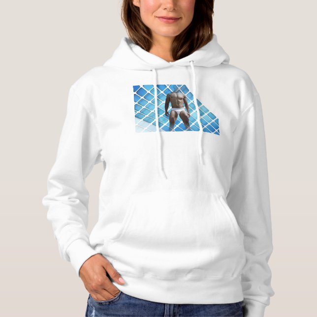 Pull À Capuche SlipperyJoe musculaire homme six pack abs mâle bla (Devant)