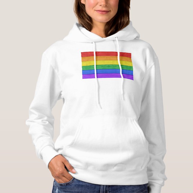 Pull À Capuche SlipperyJoe's classique arc-en-ciel tactile artisa (Devant)