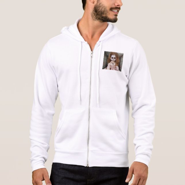 Pull À Capuche SlipperyJoe's déplaisante poupée visage pâle sang  (Devant)