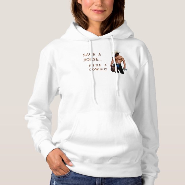 Pull À Capuche SlipperyJoe's sauve cheval monter chapeau de cowbo (Devant)