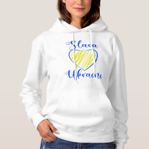 Pull À Capuche Slogan Slava La gloire ukrainienne au coeur de l'U