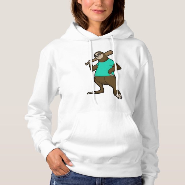 Pull À Capuche Sloth au baseball avec batte de baseball (Devant)