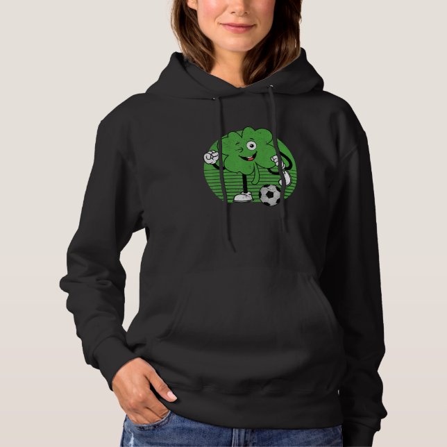 Pull À Capuche Soccer Shamrock Lucky Clover Irish St Patrick's Da (Devant)