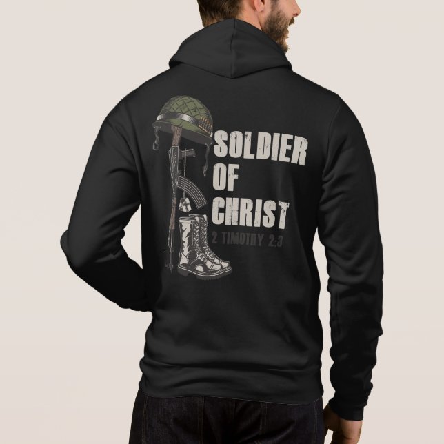Pull À Capuche Soldat de Jésus Christ Foi de l'Armée chrétienne (Dos)
