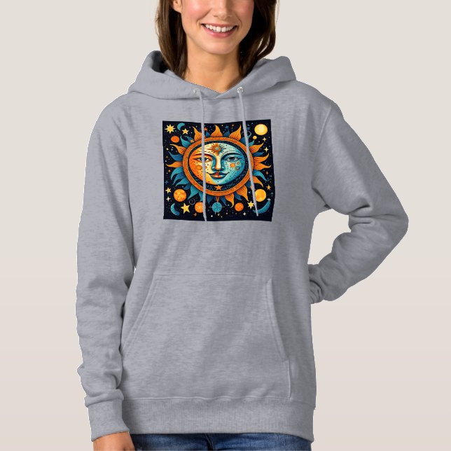 Pull À Capuche Soleil Céleste Et Lune (Devant)