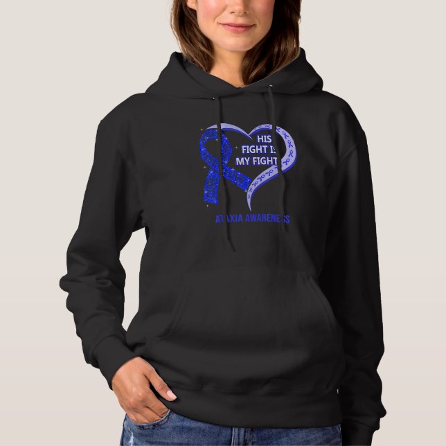 Pull À Capuche Son combat est mon combat Ruban bleu de sensibilis (Devant)