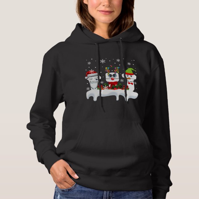Pull À Capuche Sonographe de Noël Ultrasound Funny Père Noël Rein (Devant)