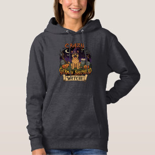 Pull À Capuche Sorcière allemande folle de Chien de Halloween Cit