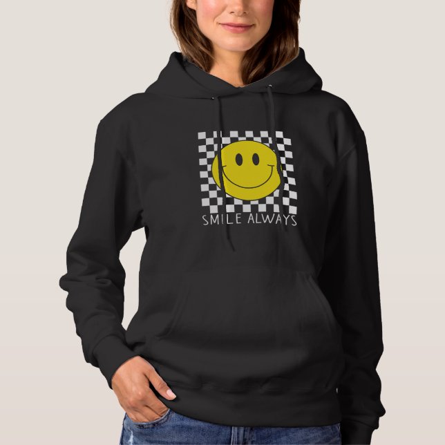 Pull À Capuche Sourire toujours mignon Jaune Joyeux visage souria (Devant)