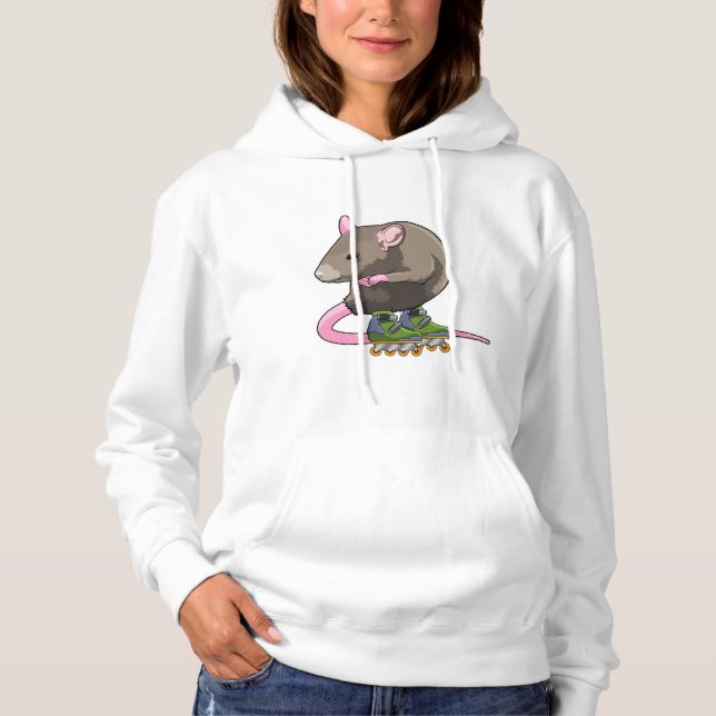 Pull À Capuche Souris comme Patinage en ligne avec Patins en lign (Devant)