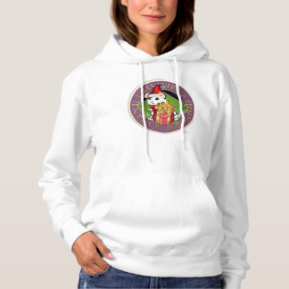 Pull À Capuche Souris de Noël blanc Salutation