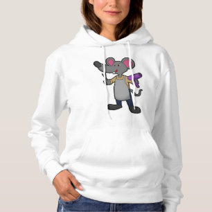 Pull À Capuche Souris en coiffeur avec ciseaux et sèche-cheveux