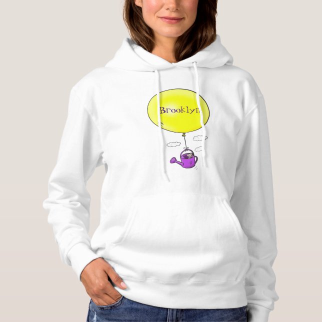 Pull À Capuche Souris mignonne dans un arrosoir avec ballon dessi (Devant)