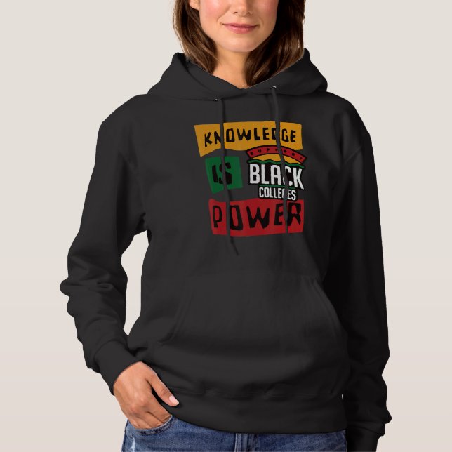 Pull À Capuche Soutien Black Colonnes Connaissances est puissance (Devant)