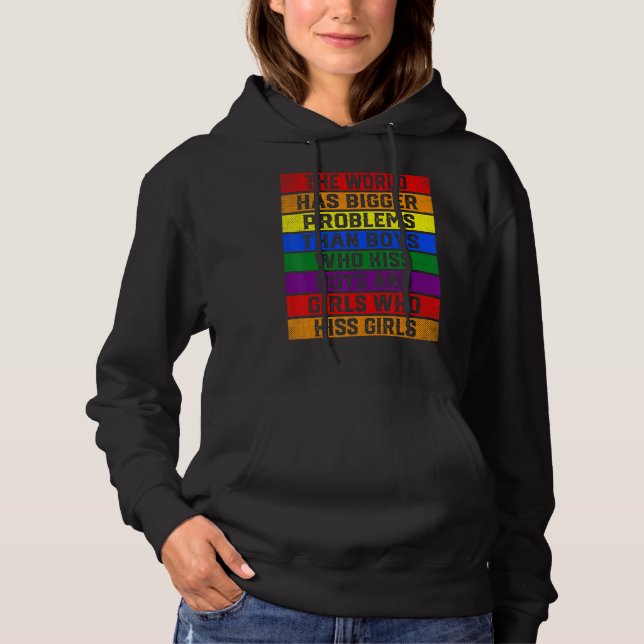 Pull À Capuche Soutien Lgbt Le Monde A Des Problèmes Plus Graves  (Devant)