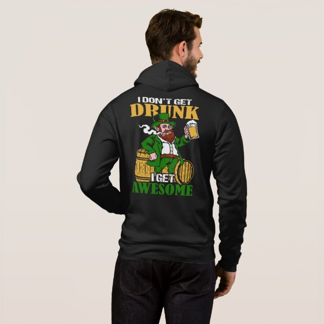 Pull À Capuche St.Patrick’s Day drôle pour hommes (Dos entier)