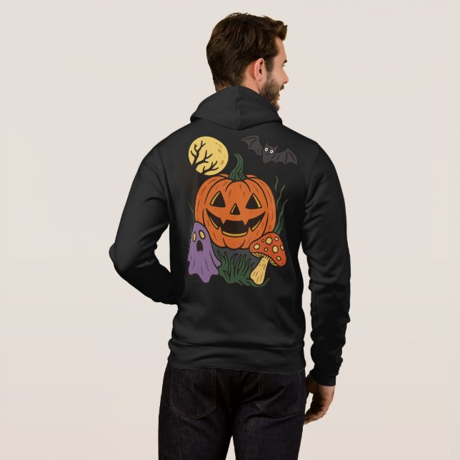 Pull À Capuche Sticker Halloween éffrayant (Dos entier)