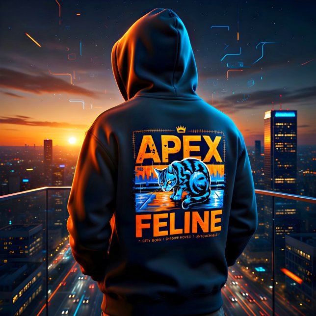Pull À Capuche Style Alpha Amateur de Chat Streetwear Urbain (Créateur téléchargé)
