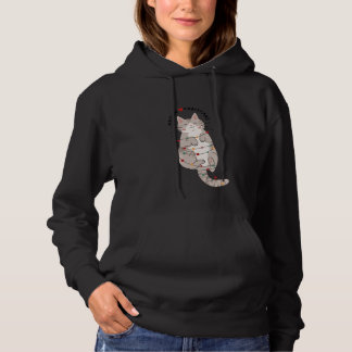 Pull À Capuche Sudadera con estampado de gato navideño