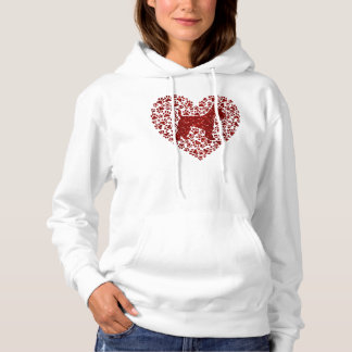 Pull À Capuche Sudadera Schnauzer Silhouette Heart Paws Adorable