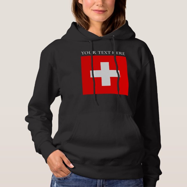 Pull À Capuche Suisse personnalisée Drapeau Suisse Europe Suisse (Devant)