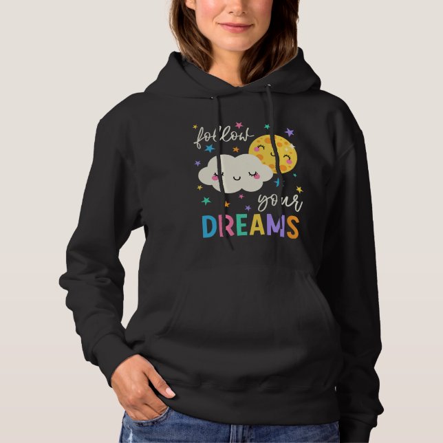 Pull À Capuche Suivez vos rêves | Cloud & Moon (Devant)