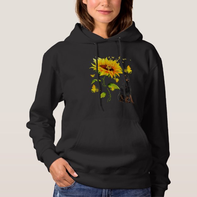 Pull À Capuche Sunflower Doberman Pinscher Maman Chien (Devant)