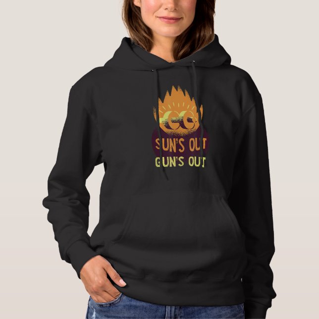 Pull À Capuche Sun's Out Guns Out Graphic Hommes Femmes Bodybuild (Devant)