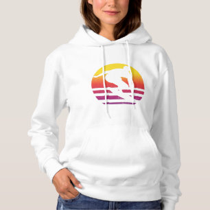 Pull À Capuche Surfeur Surf Rétro Coucher de Soleil