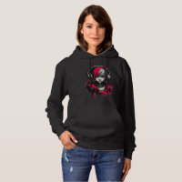 Survêtement à capuche rouge Egirl Cyberpunk Noir