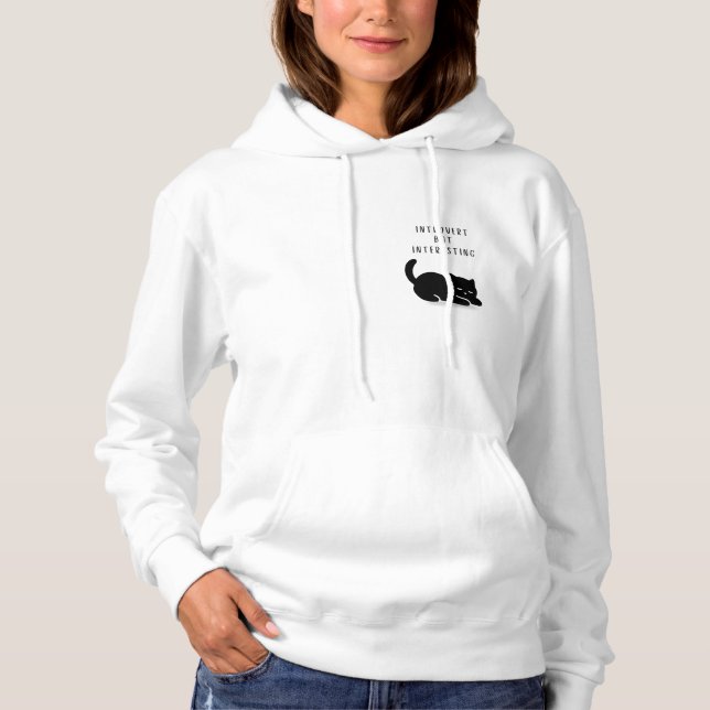 Pull À Capuche Survêtement pour femme Mode Introverti Chat Citati (Devant)
