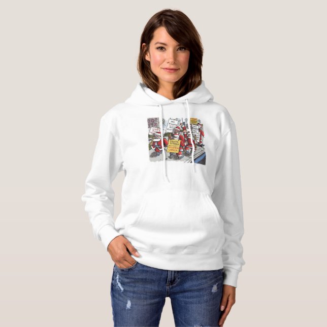 Pull À Capuche Sweat-shirt à capuche blanc Santa Strike pour femm (Devant entier)