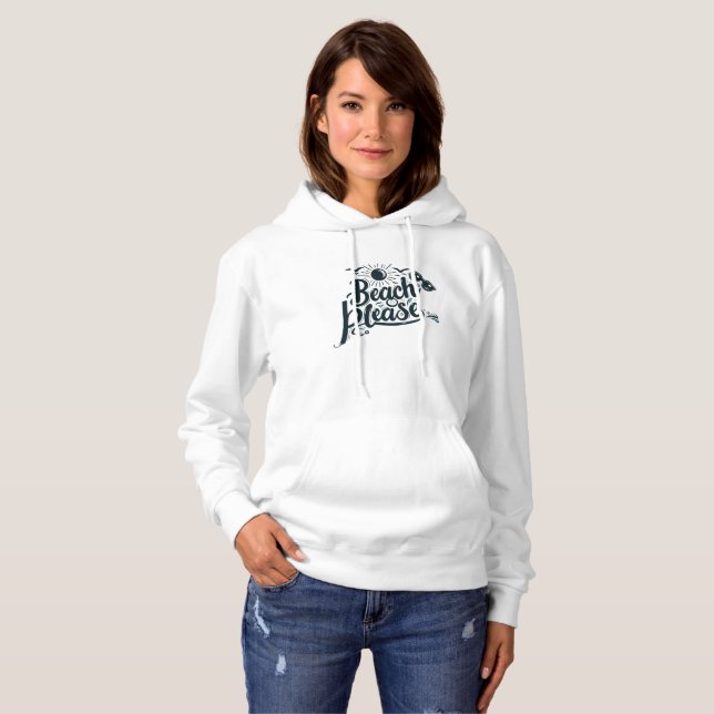 Pull À Capuche Sweat-shirt à capuche Blue and Black Beach Please (Devant entier)