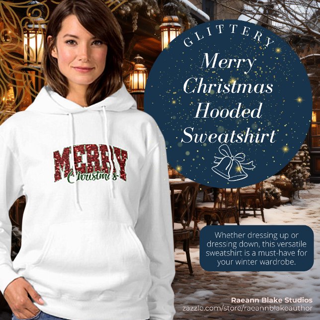 Pull À Capuche Sweat-shirt à capuche brillant "Joyeux Noël" (Créateur téléchargé)