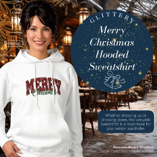 Pull À Capuche Sweat-shirt à capuche brillant "Joyeux Noël"