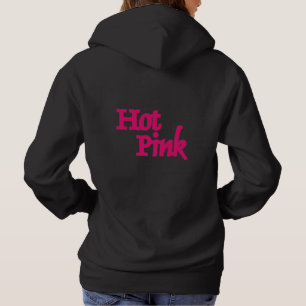 Pull À Capuche Sweat-shirt à capuche noir pour femme rose vif dos