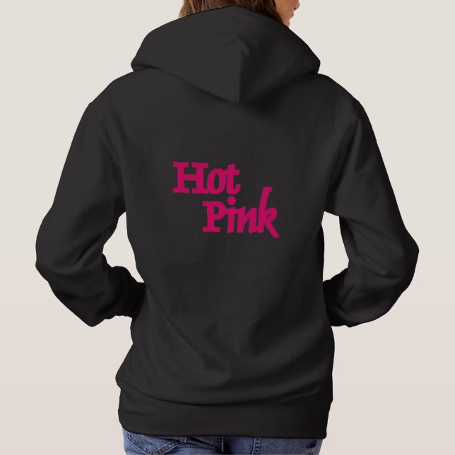 Pull À Capuche Sweat-shirt à capuche noir pour femmes rose chaud  (Dos)