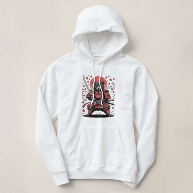 Pull À Capuche Sweat-shirt à capuche pour adulte Samurai Bear (Design devant)