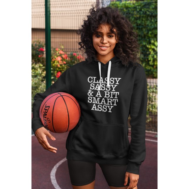 Pull À Capuche Sweat-shirt classique noir pour femme (Classic Women's Cool Black Hoodie)