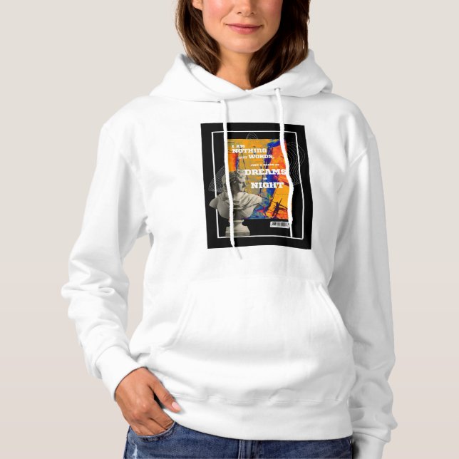 Pull À Capuche Sweat-shirt « Je ne suis que des mots de poésie » (Devant)