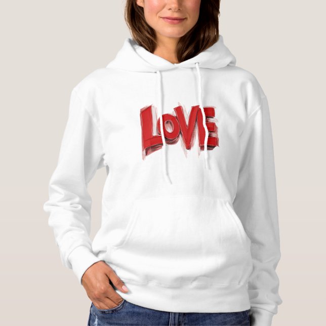 Pull À Capuche Sweat-shirt LOVE, cadeau de couple, cadeaux, cadea (Devant)