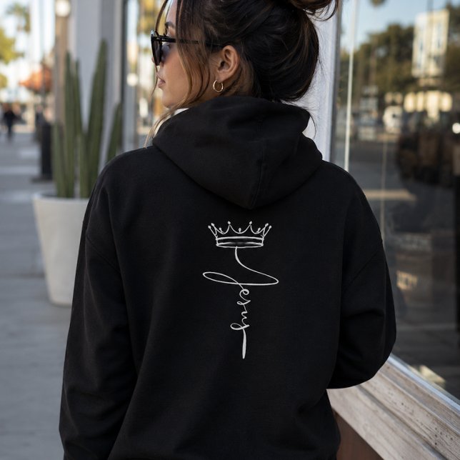 Pull À Capuche Sweat-shirt noir élégant 'Couronne de Jésus' Mode  (Créateur téléchargé)