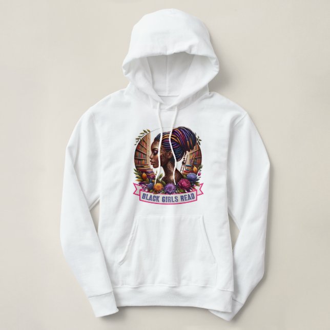 Pull À Capuche Sweat-shirt pour femmes Black Girls Read (Design devant)
