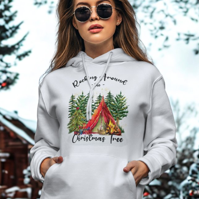 Pull À Capuche Sweat-shirt Rockin’ Camp – Pins et Tente (Créateur téléchargé)
