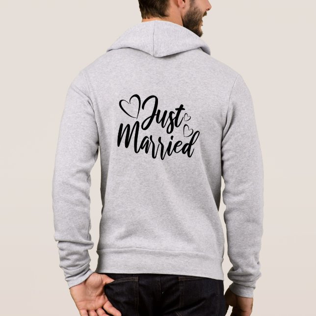 Pull À Capuche Sweat-shirt Vient de se Marier (Dos)