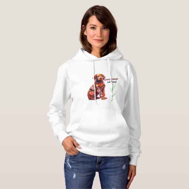 Pull À Capuche Sweatshirt à capuche pour chien floral | Sweat-shi (Devant entier)