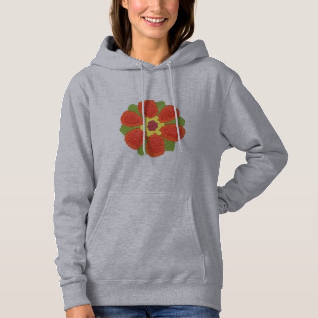 Pull À Capuche Sweatshirt à capuchon de base des femmes aux fleur (Devant)