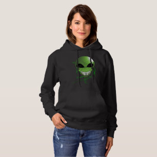 Pull À Capuche Sweatshirt à capuchon pour femmes aliens vertes